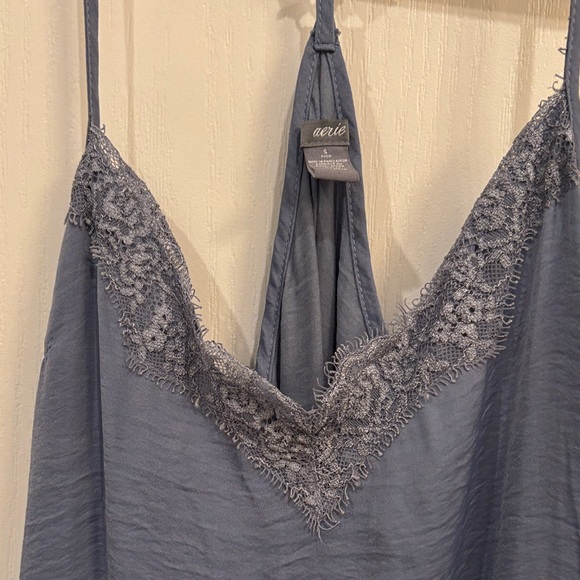 Aerie Soft Blue Lace Chemise - Picture 6 of 6